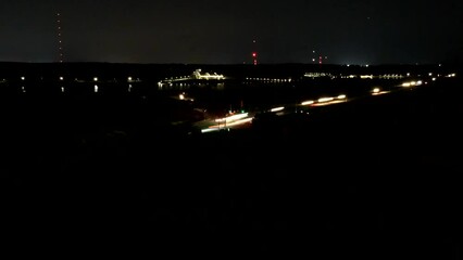 Canvas Print - Time-lapse of car traffic at night.