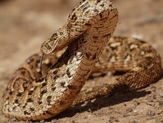 Canvas Print - Closeup of a snake in Morocco.