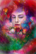 Colorful Roses Fantasy Portrait in Enchanted Light