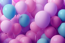 Digital Aesthetic Backdrop With Colorful Balloons.
