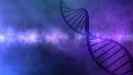 Poster - looped 3d dna chain rotation animation background.