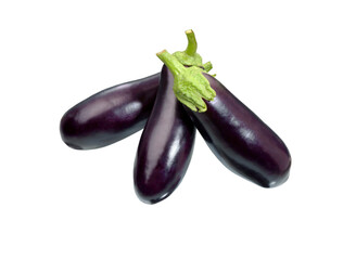 Wall Mural - Eggplant or aubergine on white