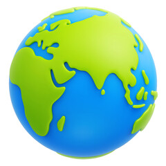 cartoon planet earth 3d vector icon on white background. earth day or environment conservation conce