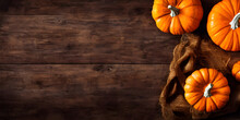 Halloween Pumpkin On Wooden Background