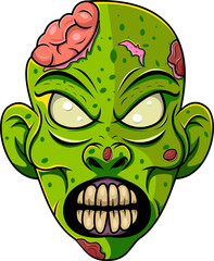 Wall Mural - Zombie head mascot