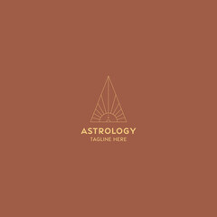 Wall Mural - astrology logo design template. geometric logo design with celestial line art. vector illustration.