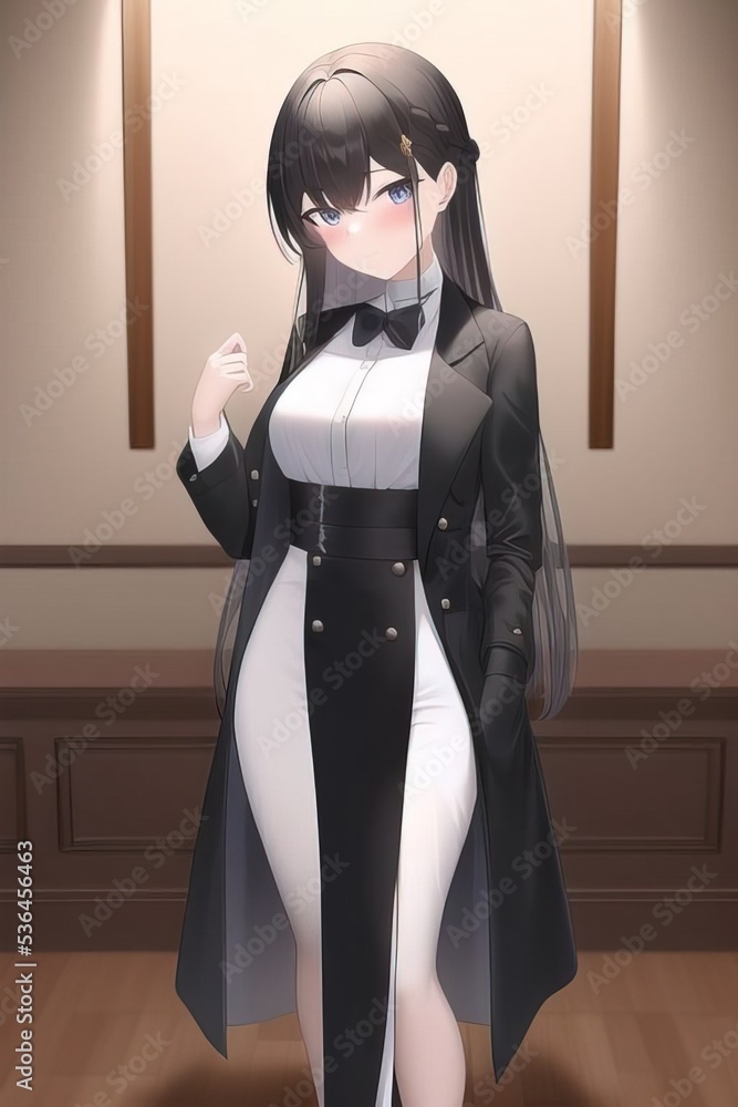Anime girl wearing formal outfit. Generative AI Technology Stock Illustration | Adobe Stock Anime girl wearing formal outfit. Generative AI Technology Stock Illustration | Adobe Stock