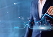 © as ama - Businessman draw growth graph and progress of business and analyzing financial 01
