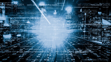 software development, application programming code and tacit computer coding . concept of smart digi