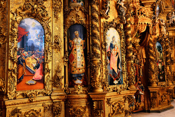 Wall Mural - interior of the church iconostasis icons objects of worship altar religion crucifixion