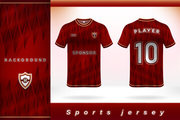 Wall Mural - Red and orange diamond theme sports jersey template design
