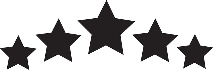 Wall Mural - five star icon transparent background. flat style. 5 star sign. black star symbol.
