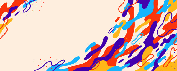 Poster - Abstract trendy liquid background design. Retro 80s and fluid pattern for copy space frame design and wallpaper