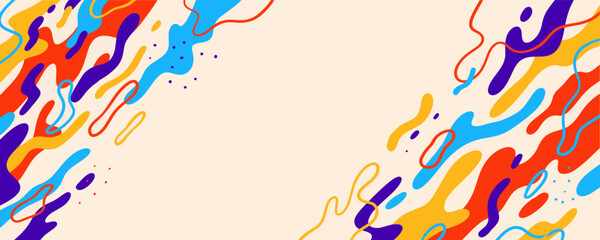 Poster - Abstract trendy liquid background design. Retro 80s and fluid pattern for copy space frame design and wallpaper