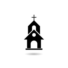 Wall Mural - Church icon  logo with shadow