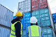© N Lawrenson/peopleimages.com - Logistics, shipping and manager planning container export with employee in an export delivery industry. Industrial workers working with stock or cargo transport at a international and global trade