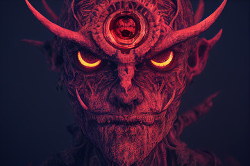 Scary demon devil monster. Generative AI