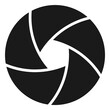 © MicroOne - Aperture icon. Black camera lens diafragm. Focal frame