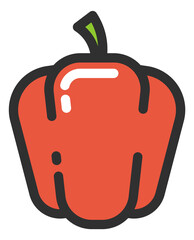 Poster - Bell pepper icon. Juicy sweet red vegetable