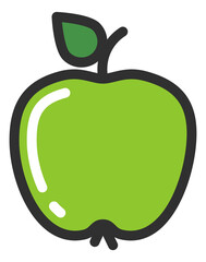 Poster - Apple icon. Fresh green food. Garden fruit