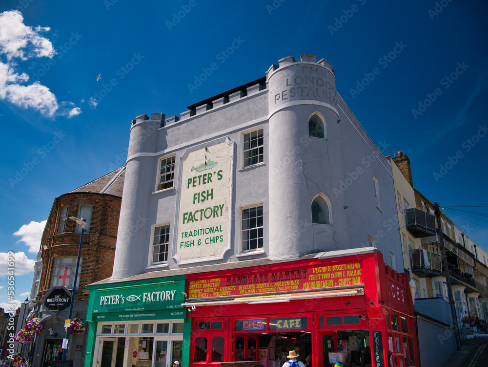 The frontage of Peter's Fish and Chip Factory - a traditional purveyor