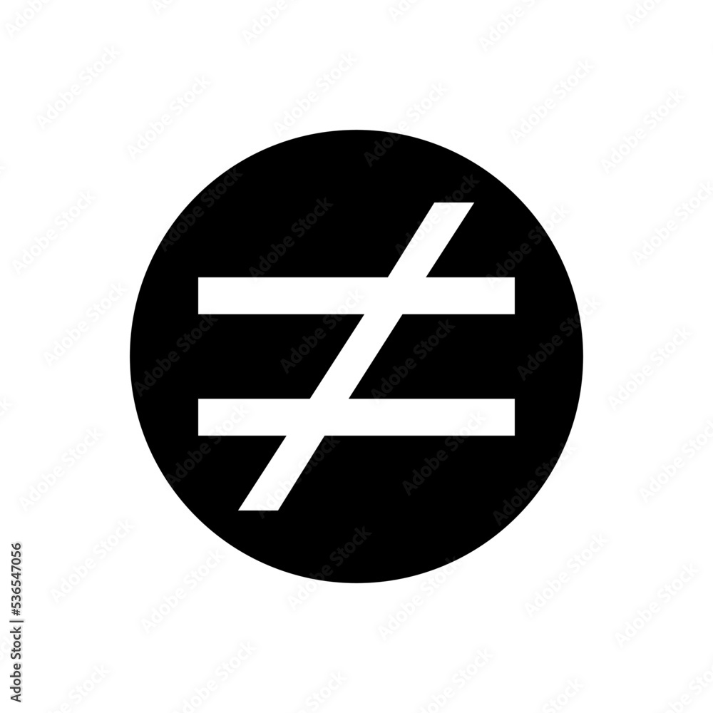not equal symbol vector illustration isolated on white background ...