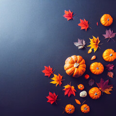 Sticker - autumn background with leaves