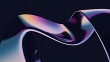 Abstract Fluid 3D Render Iridescent Modern Retro Futuristic Dynamic Wave In Motion. Ideal For Backgrounds Wallpapers Banners Posters And Covers