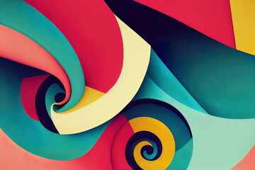 Wall Mural - Abstract organic colorful shapes background wallpaper