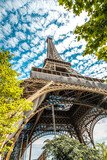 Fototapeta Boho - The famous Eiffel Tower in Paris with a dramatic sky