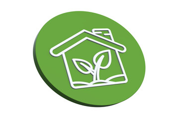 Wall Mural - ecological green energy icons concept green house