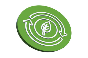 Wall Mural - ecological green energy icons concept green leaf recycle