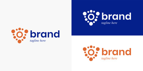 Circle Shape Shield Cyber Tech Security Data Computer Protection Safety Guard Privacy Logo Design Vector Minimalist Modern Technology Brand Business Company
