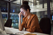 © Nina Lawrenson/peopleimages.com - Woman working at night with headache, burnout and stress over social media marketing project or company deadline. Anxiety, exhausted and tired web or online business advertising expert with migraine