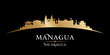 Managua Nicaragua city silhouette black background