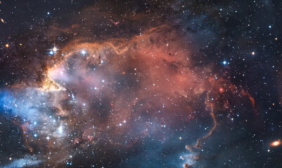 Aufkleber - Bright space with galaxy and Nebula. Stars and starry sky. Sci-fi space wallpaper. Elements of this image furnished by NASA