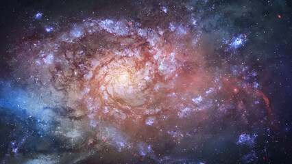 Poster - Space with stars in sky. Galaxy and nebula. Deep space. Astronomy wallpaper. Elements of this image furnished by NASA