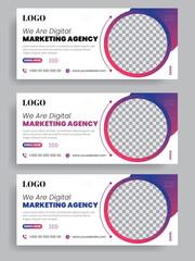 Wall Mural - Marketing agency Meta Cover Design Template, web banner template design set, facebook group profile cover design, 