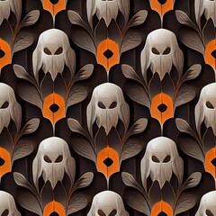 Wall Mural - Seamless pattern of Halloween themed background