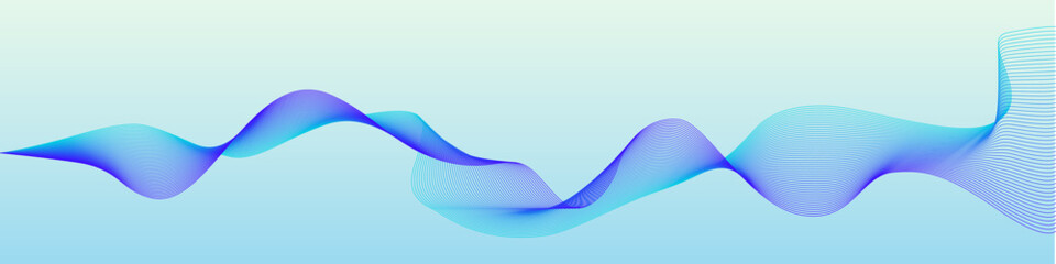 Wall Mural - Vector wave dynamic music lines. Blue-violet abstract lines. Sound waves for your design. Vector EPS 10