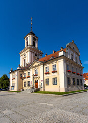 Wall Mural - Classicist Town Hall Ratusz Miejski at Rynek Market Square in historic old town quarter of Swiebodzice in Silesia region of Poland