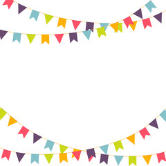 Canvas Print - Party poster with colorful garlands, vector illustration