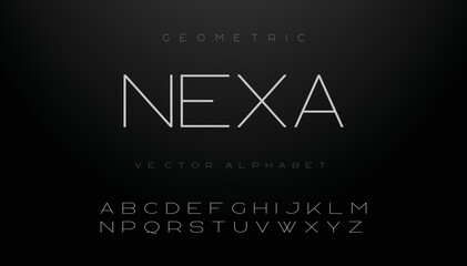 Wall Mural - NEXA  Sports minimal tech font letter set. Luxury vector typeface for company. Modern gaming fonts logo design.