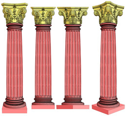Wall Mural - Corinthian Column Vector. Illustration Isolated On White Background. A vector illustration Of A Corinthian Column.