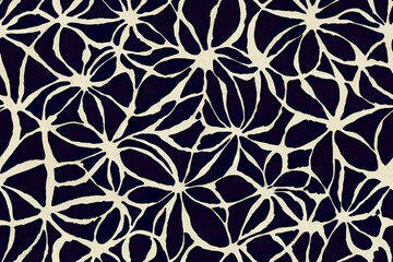 tie dye shibori seamless pattern. watercolor hand painted indigo blue navy ornamental elements on wh