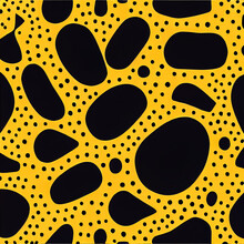 Yellow And Black Pattern Inspired By Yayoi Kusama