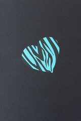 Sticker - heart shape with print pattern on black