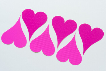 Poster - set of heart shapes on blank paper