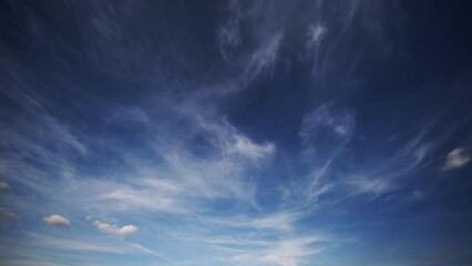 Wall Mural - summer clouds on a blue sky on a sunny day. timelapse