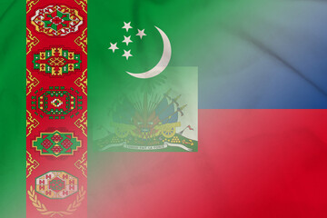 Turkmenistan and Haiti political flag international negotiation HTI TKM